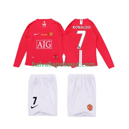 Jalkapallo Pelipaidat/Peliasut Manchester United Ronaldo 7 Premier League 2008 2009 Retro Lasten Kotipaita Pitkähihainen